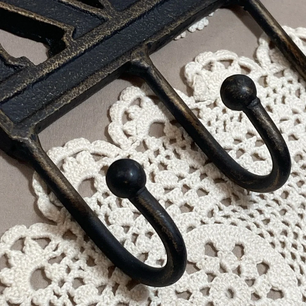 Black Cast Iron Key Holder Wall Decor